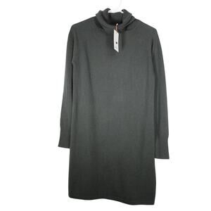 EUC Quince Women’s Medium Mongolian Cashmere Turtleneck Dress Moss Green 3577